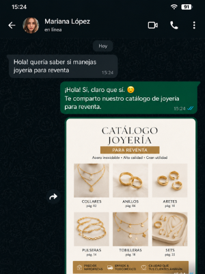 Antes: catálogo por WhatsApp